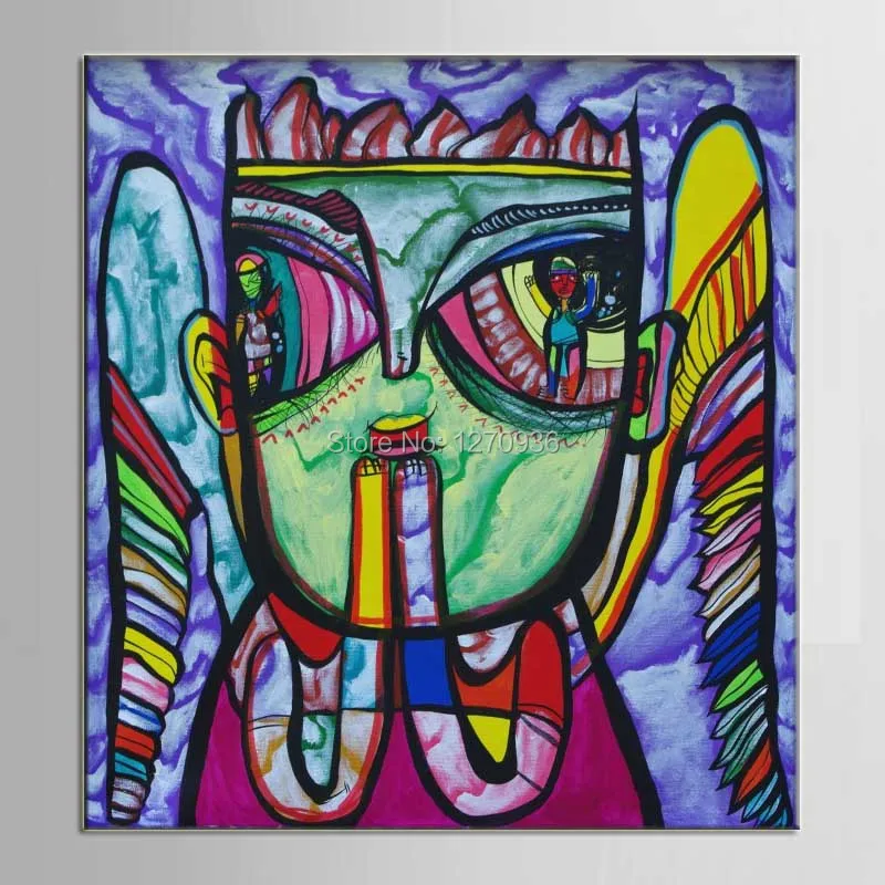 

Pure Hand-painted Abstract Figure Finding Fault Classic Mug People's Eyes Who Lived in Multi-colored Canvas Painting Decoration
