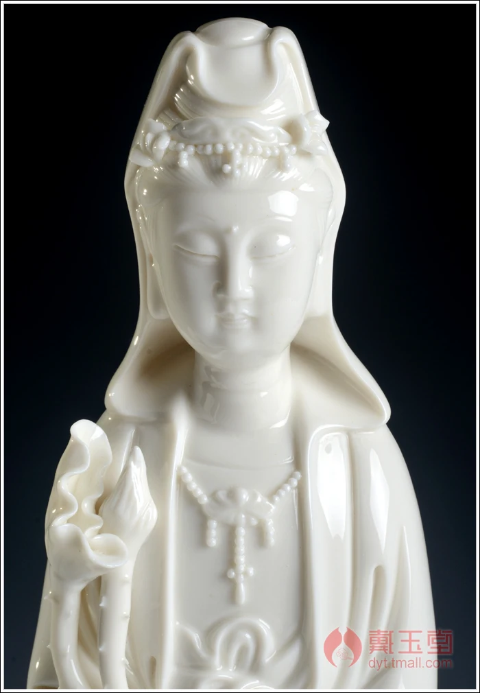 

Украшение ручной работы Dai Yutang белый фарфор Dehua Guanyin/одинарное украшение Будды Longdishui Guanyin