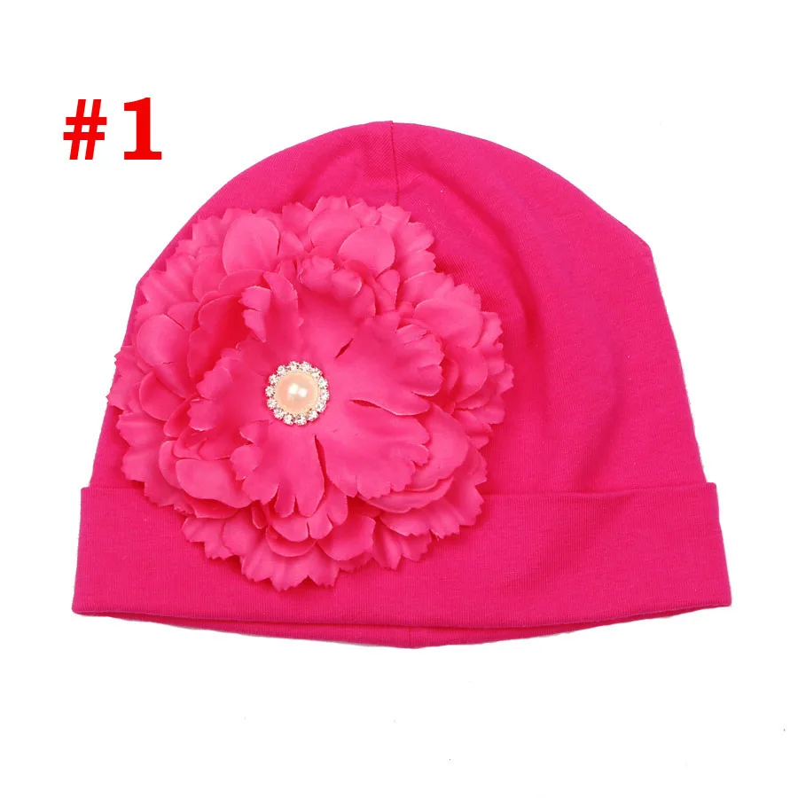 Baby Girl Cotton Hat Spring Autumn Infant Beanies Cap Candy Color Newborn Flower Toddler Hair Accessories SW164 | Детская одежда и