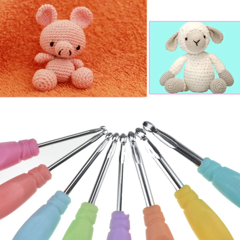 KOKNIT 8 шт./компл. крючки для вязания крючком 2 5 мм 6 0 с пластиковой ручкой