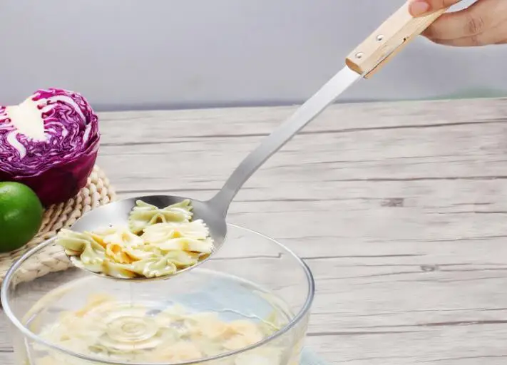 

5 шт./компл. деревянная ручка, нержавеющая сталь, антипригарная кухонная утварь, набор кухонной утвари PK 004