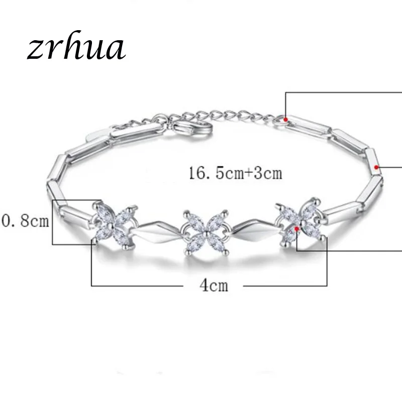 ZRHUA подлинный 100% Стерлинговое Серебро 925 пробы браслет цепочка и звено длинные