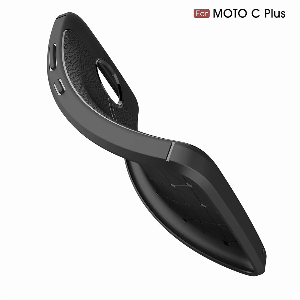 Мягкий матовый чехол с текстурой личи для Motorola Moto C противоударный деловой Plus Fundas