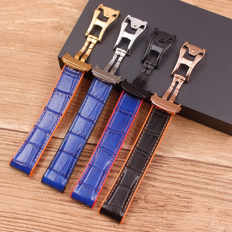 Кожаный водонепроницаемый силиконовый ремешок для часов аксессуары подходит