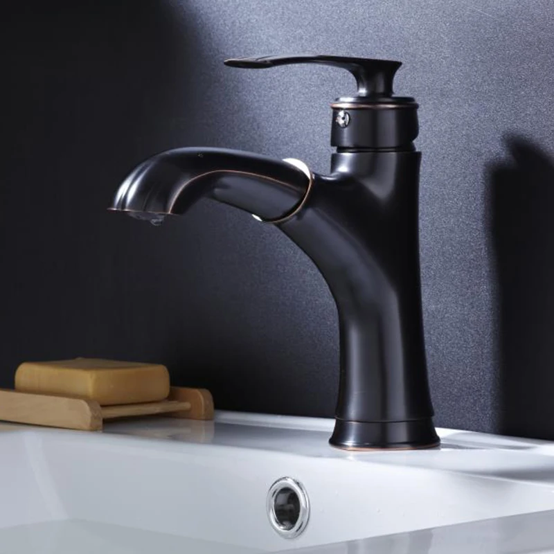 Azeta ванная комната латунный античный черный смеситель для раковины на бортике с