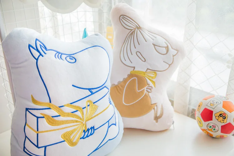 Moomin Новое поступление мультяшная розовая милая плюшевая подушка одеяло теплая мягкая подушка одеяло Muumi синяя подушка