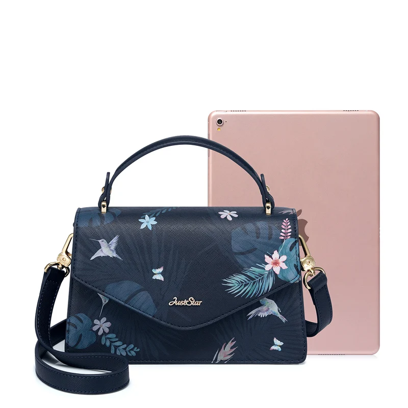 JUST STAR женские Сумки из искусственной кожи Дамский модный цветок Печать Tote