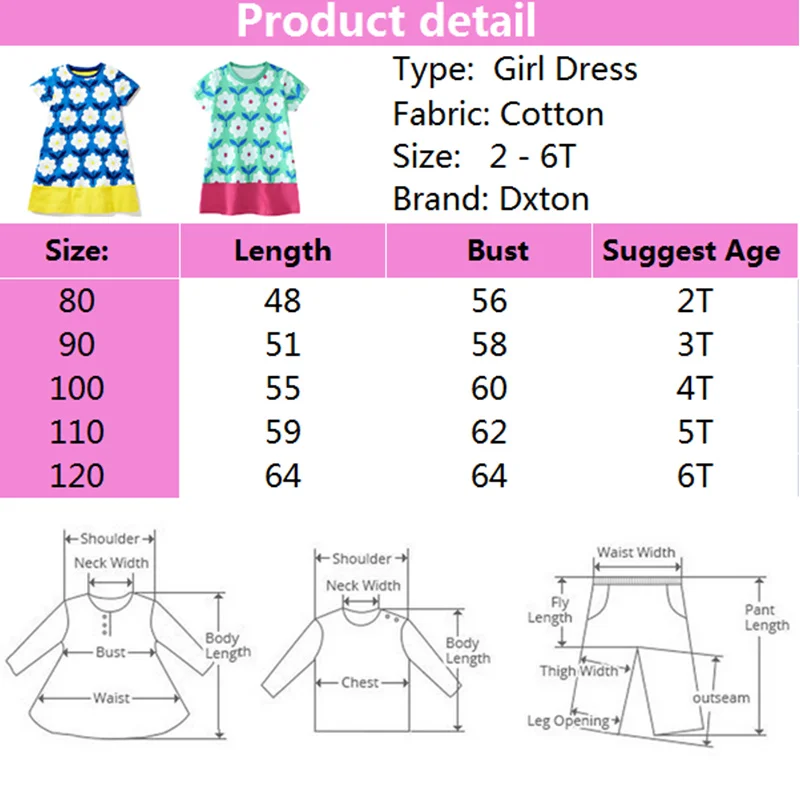 Dxton Kids Girls Dress Flower Printed Princess Children Short Sleeve Summer Costumes Patchwork For | Детская одежда и обувь