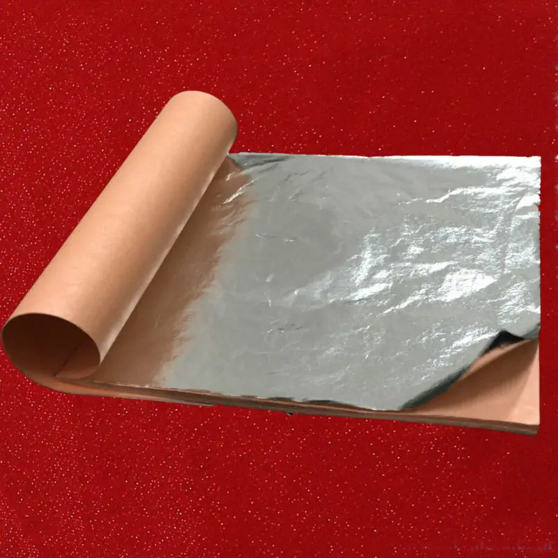 5 листов в брошюре DIY искусственный Серебряный лист 14*14 см Алюминиевая фольга для