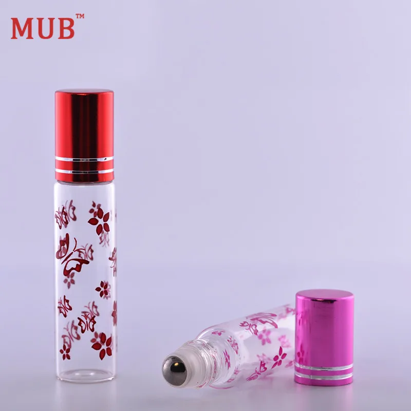 MUB 10 мл (100 шт./лот) металлический рулон бутылок для эфирных масел с принтом бабочки