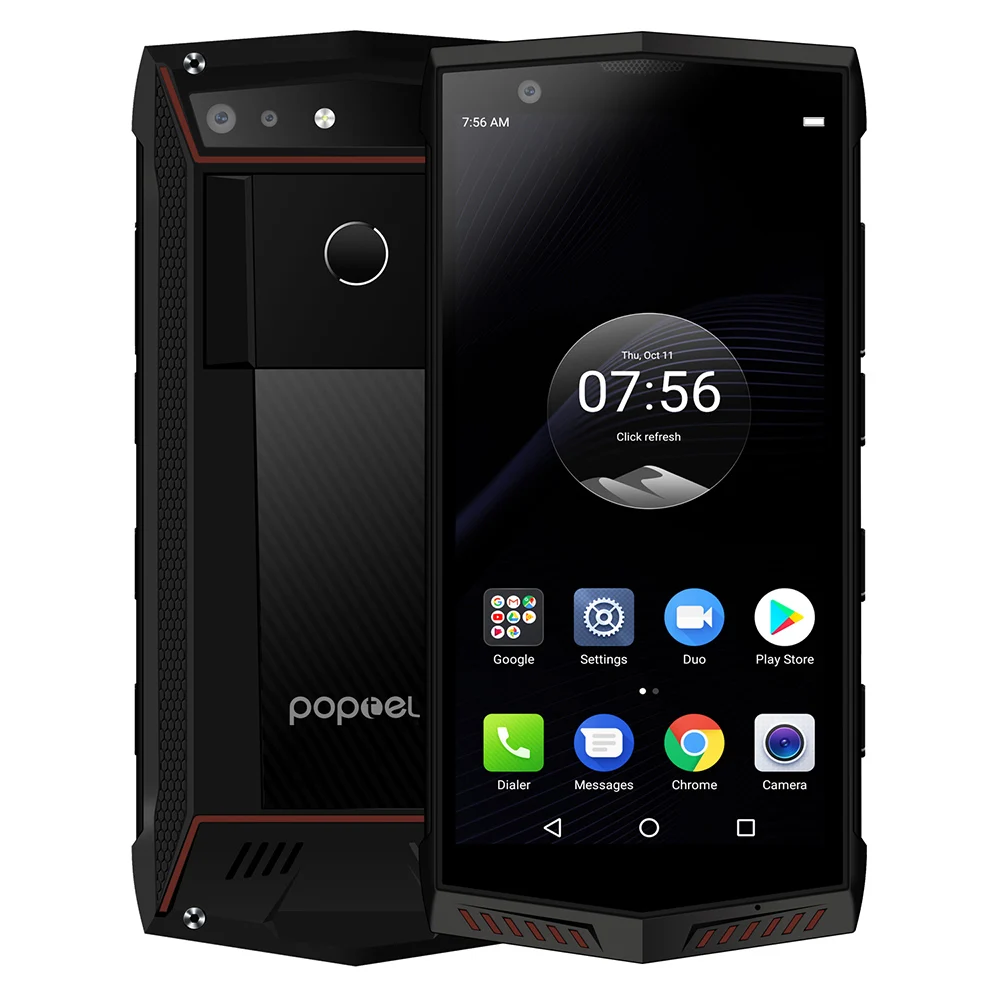 POPTEL P60 4G Face ID IP68 Водонепроницаемый мобильный телефон 5 7 дюймов 6 ГБ 128 5000 мА/ч
