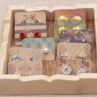 100pcs cute new arrived earring card display jewelry custom personal style catch dream design colorful plant cardboard 3 5x2 5cm