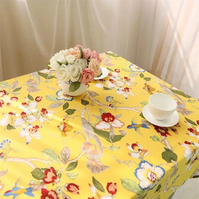 XYZLS Vintage Floral Birds Cotton Tablecloth Toalha De Mesa Table Covers Home Party Wedding Cloth Rectangle Tafelkleed 1PC | Дом и сад