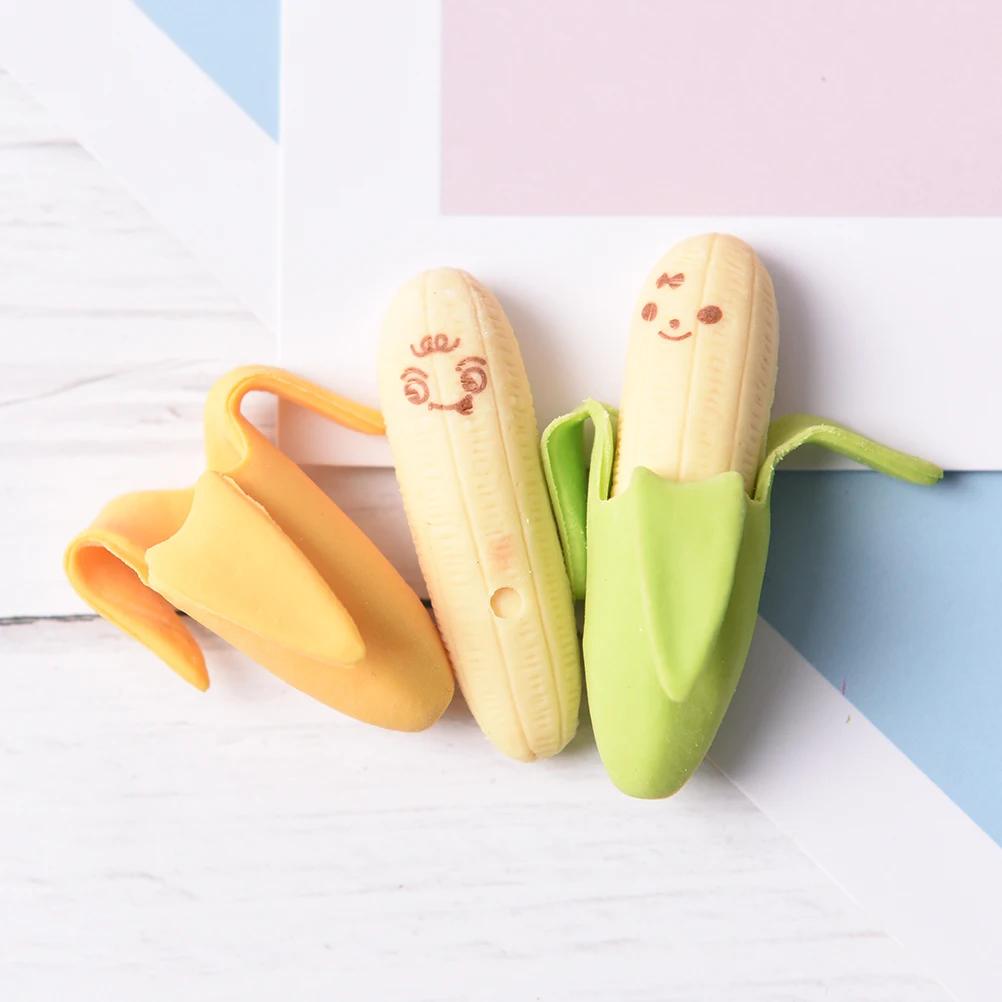 2 шт./компл. Kawaii милый банановый Ластик резиновый карандаш с фруктами Новинка для