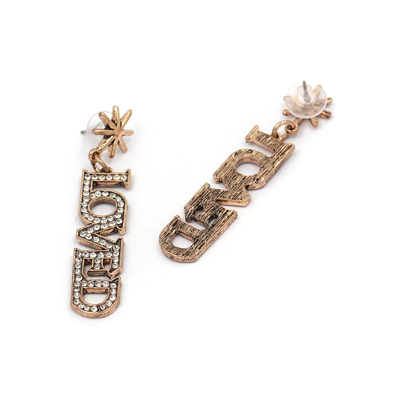 New Design European And American Style Personality Letter Metal Earrings Jewelry For Women Trendy Statement Patry Gift | Украшения и