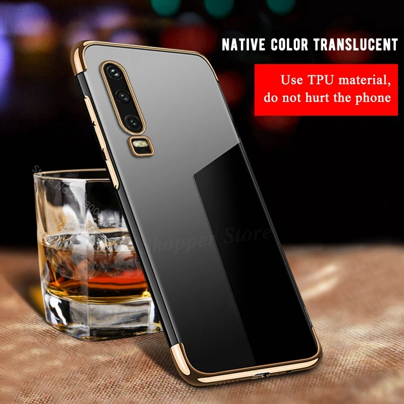 Чехол из ТПУ с гальваническим покрытием для huawei P30 Lite P20 P10 Plus, Модный Блестящий чехол для huawei P Smart Plus P30 Lite Nova 4e 3e 3i