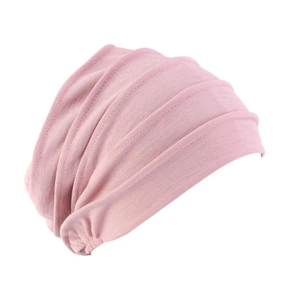Pink Модный тюрбан шляпа для женщин толстый стрейч хлопок Головные уборы Шапки для химиотерапии жалюзи шляпа для женщин 8 цветов - Цвет: Pink