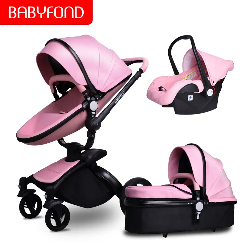 D Babyfond No Tax Роскошная детская коляска 3 в 1 модная коляска в европейском стиле Отправка подарков - Цвет: D