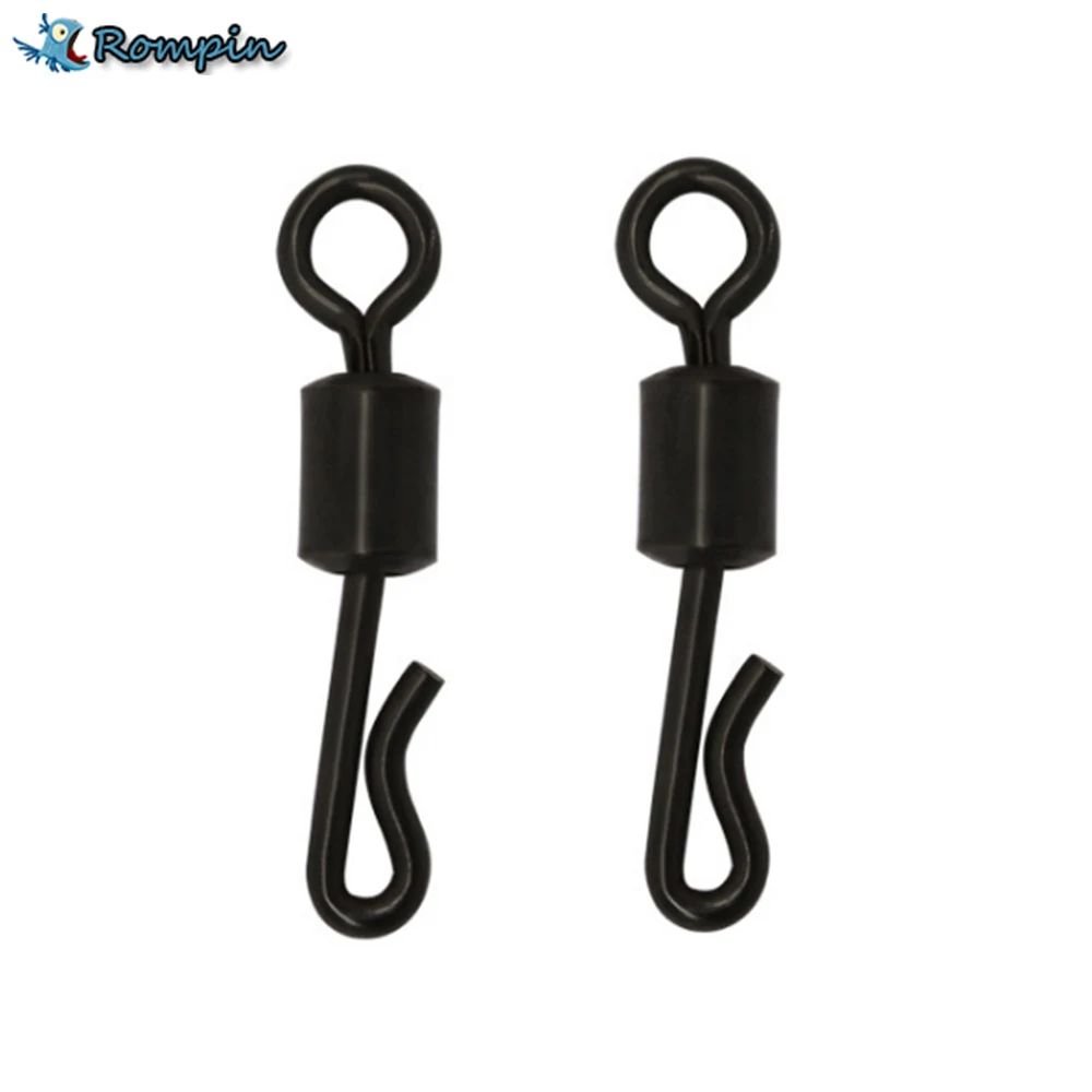 

Rompin 20pcs/lot Q-Shaped Matt Black Color For Carp Fishing UK size 8# Quick Change Swivel Fishing Terminal Tackle Accessory