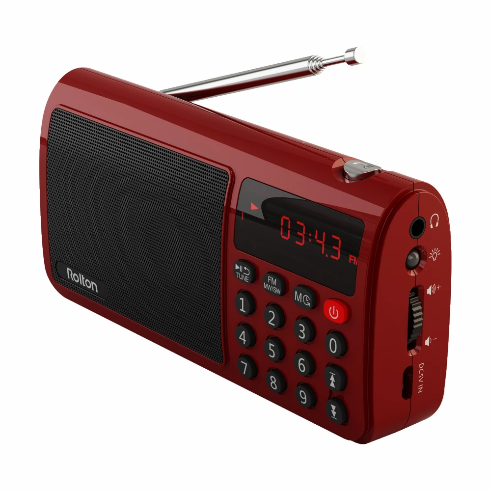 Портативный радиоприемник Rolton T50 World Band FM/MW/SW стерео колонка mp3 плеер SD/TF карта для