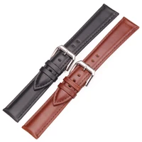 watch band strap genuine leather 19mm 20mm 21mm 22mm 24mm black brown replacement watchbands steel silver pin buckle