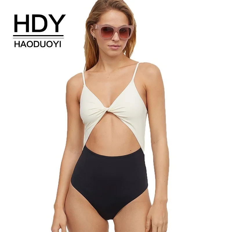 HDY Haoduoyi 2019 New Fashion Cut-out Bodycon Splicing Backless Strapless Simplicity Casual Fit Hot Sale Underwear Set | Женская одежда