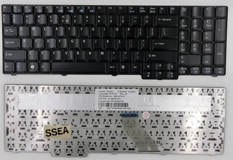 Новая клавиатура SSEA US для Acer Aspire 5235 5335 5335Z 5355 5535 5735 5735Z 5737Z 8530 8530G 8730 8730G 8730ZG 8735G 8735ZG