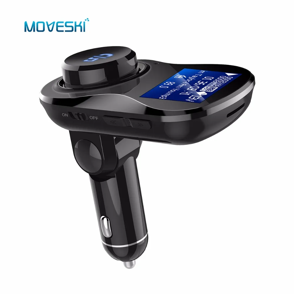 Moveski BC28 Bluetooth гарнитура для авто fm модулятор BT передатчик Aux Out громкой связи