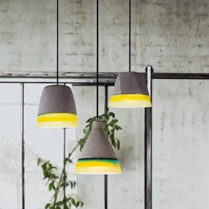 

LukLoy Industrial Cement Modern Pendant Ceiling Lamps Loft for The Kitchen Led Pendant Lights Hanglamp Hanging Light Fixture