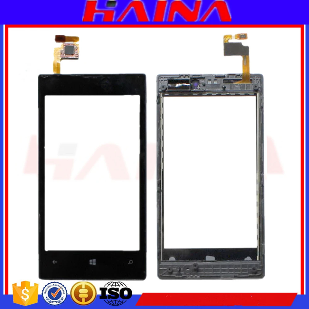 Рамка + сенсорная панель для Nokia Lumia 520 сенсорный экран дигитайзер Переднее стекло