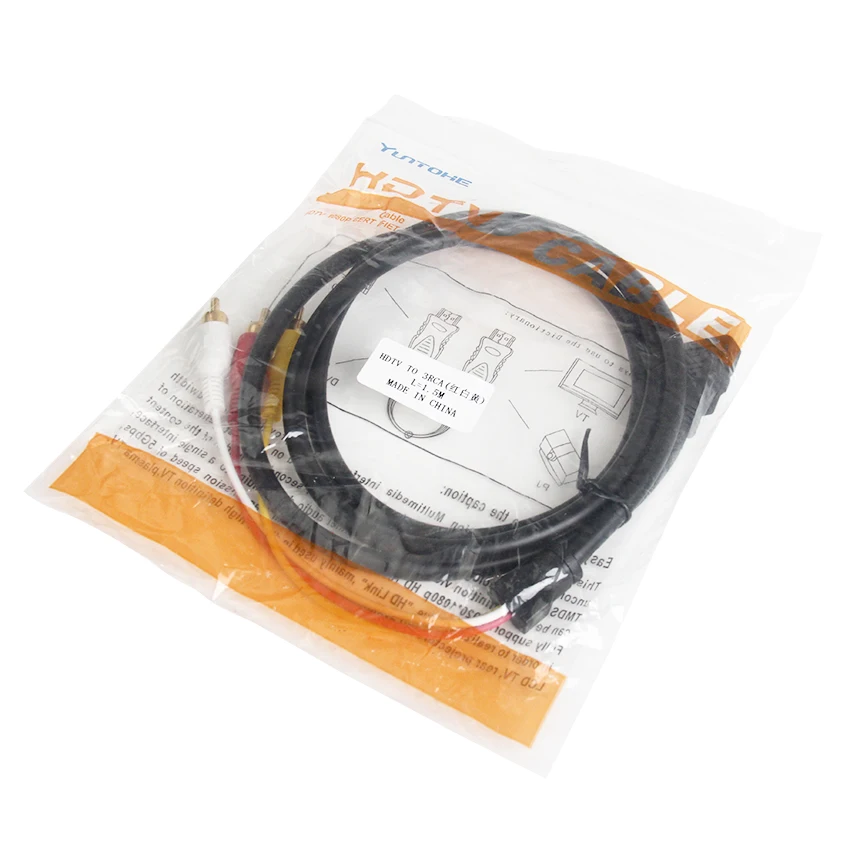 1,5 м 1080P HDMI в 3 RCA кабель HDMI в AV Мужской адаптер аудио-видео кабель для DVD HDTV STB hdmi 3RCA кабель 300 шт./лот