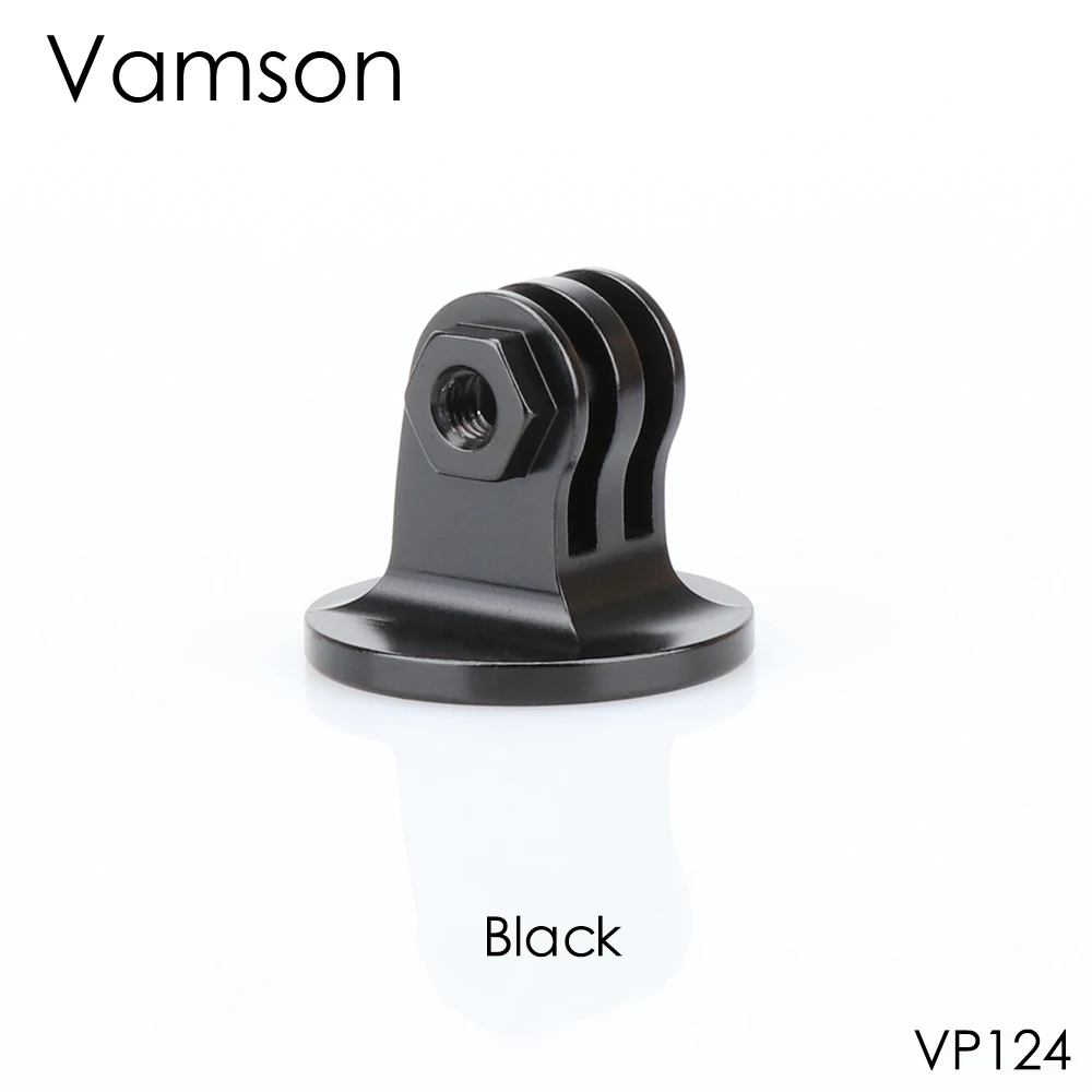 Vamson аксессуары для Gopro Hero 8 7 6 5 4 3 крепление CNC алюминиевый сплав Штатив Адаптер для Xiaomi Yi 4K Eken для SJCAM VP124 - Цвет: VP124-Black