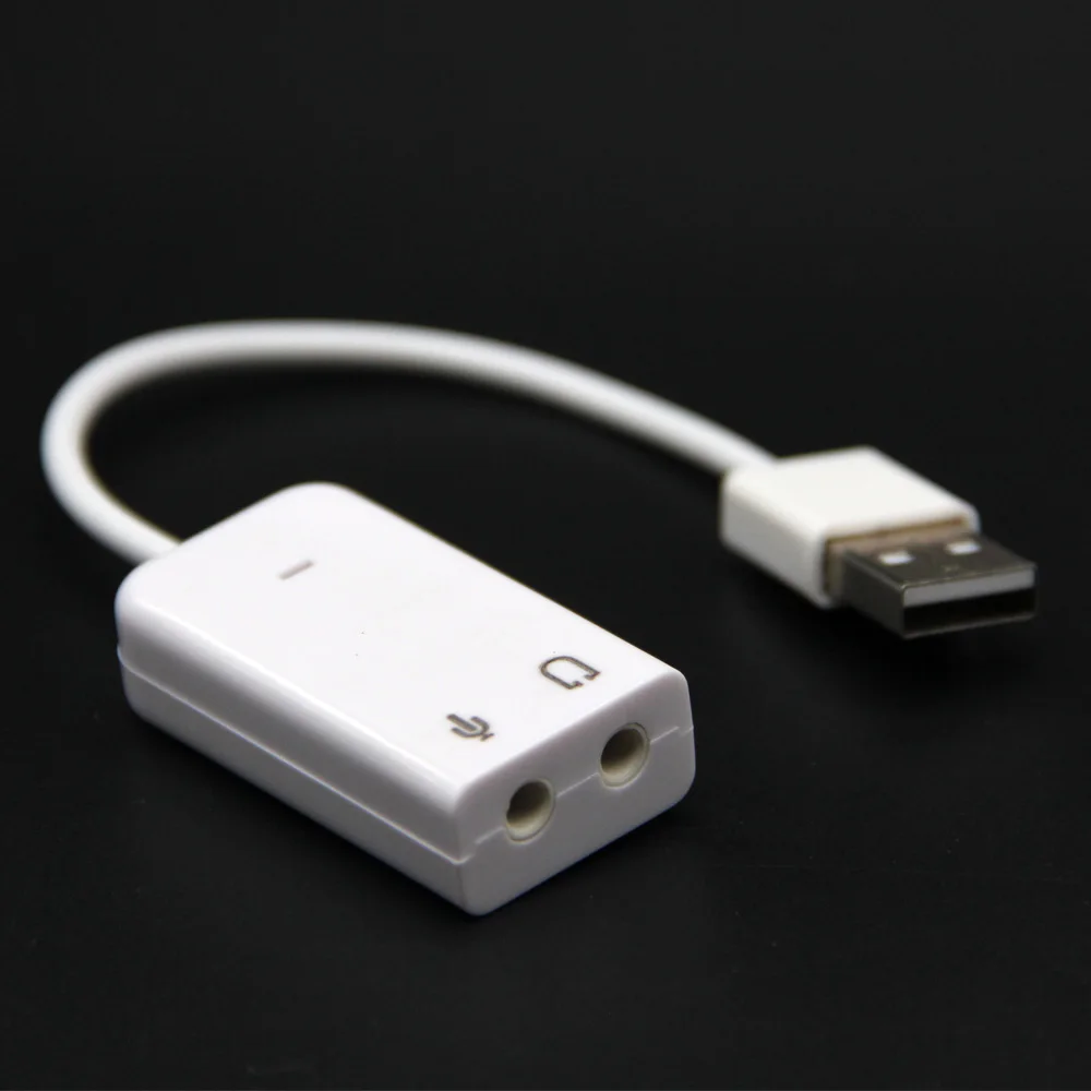 3D Белый 2 0 Виртуальный 7 1 канальный Внешний USB Аудио Звуковая карта адаптер