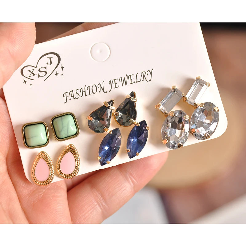 Женские серьги гвоздики в виде пудры белого и синего цвета|earrings earring|earrings forearrings