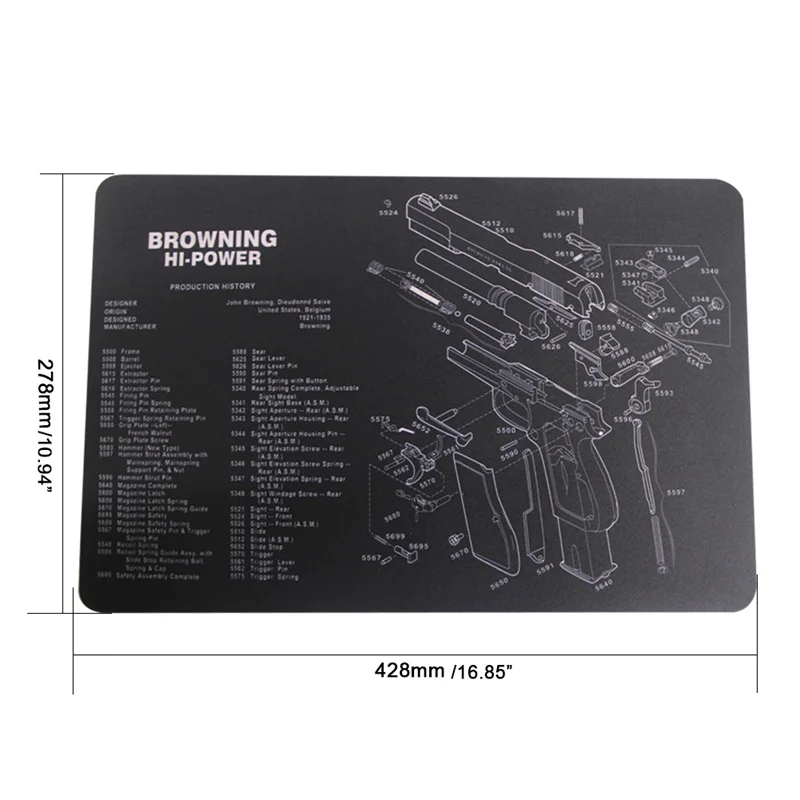 BROWNING HI-POWER пистолет для чистки скамейки коврик резиновый ковер нескользящий с инструкциями Armourist бен коврик для ружья страйкбол чистый 37-098