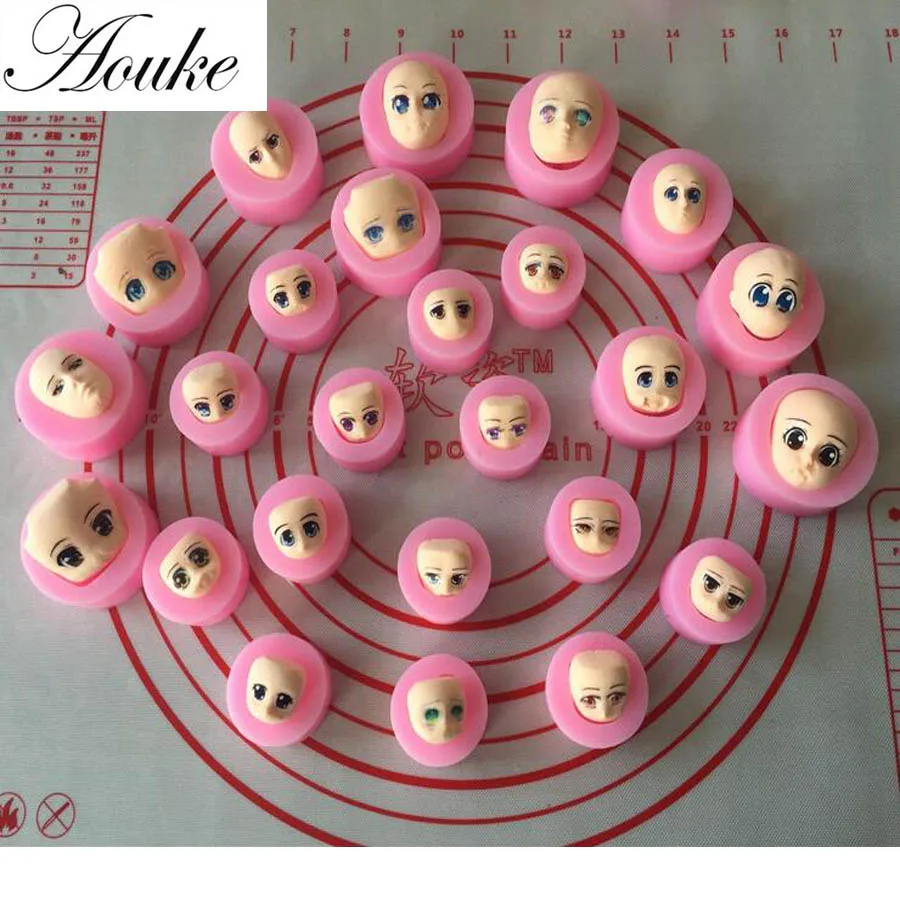 Aouke силиконовая форма для лица шоколадная полимерная глина ручная работа Sugarcraft