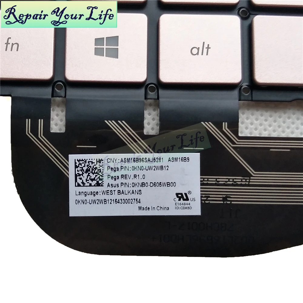 Клавиатура для ноутбука Asus ZenBook 3 UX390UA UX390 WB боснийский Словенский хорватский