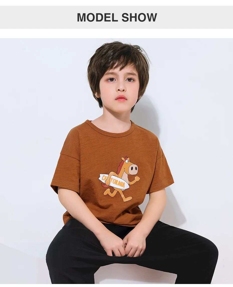 Pioneer kids/Летняя футболка Топ с короткими рукавами для мальчиков, Детская футболка женские вязаный свитер с длинным рукавом и изображением мультфильмов, хлопковые футболки, одежда для детей BDT910103