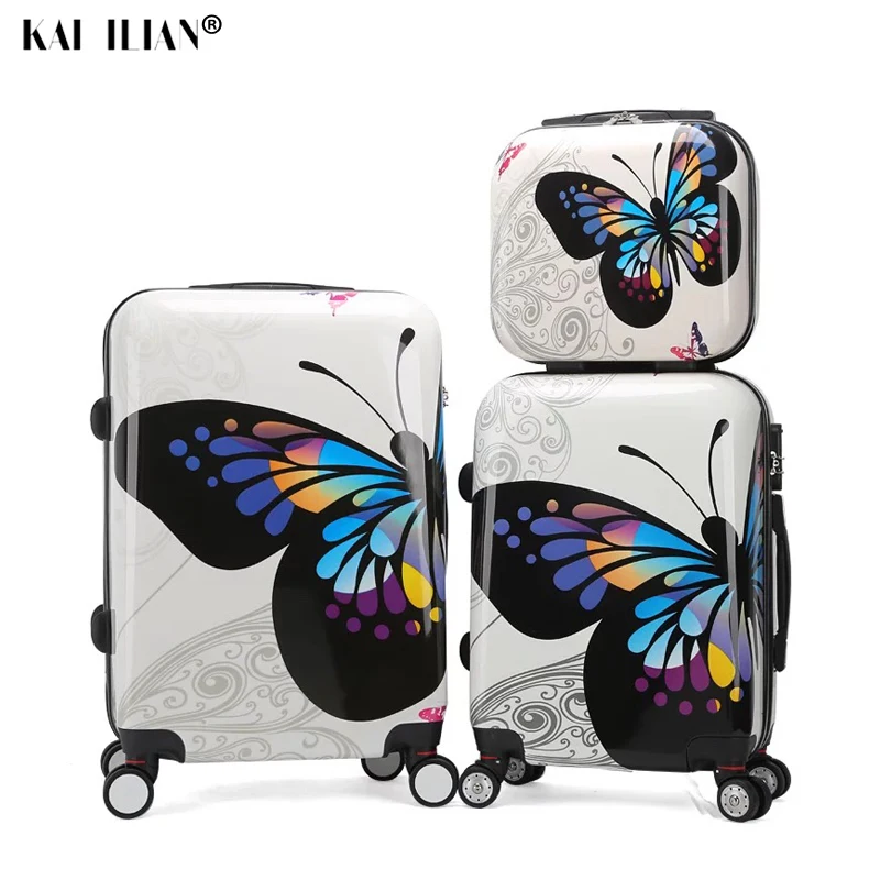Набор чемоданов ABS + PC Женский дорожный чемоданчик на колесах каюта колесиках