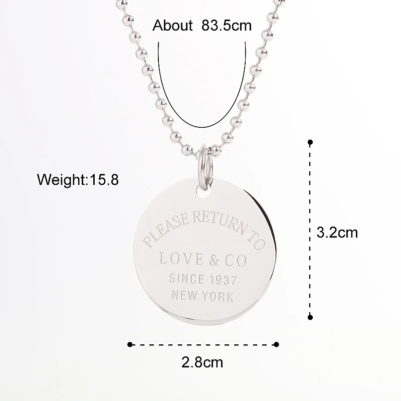 Новое длинное ожерелье для женщин Подвески из нержавеющей стали бусина