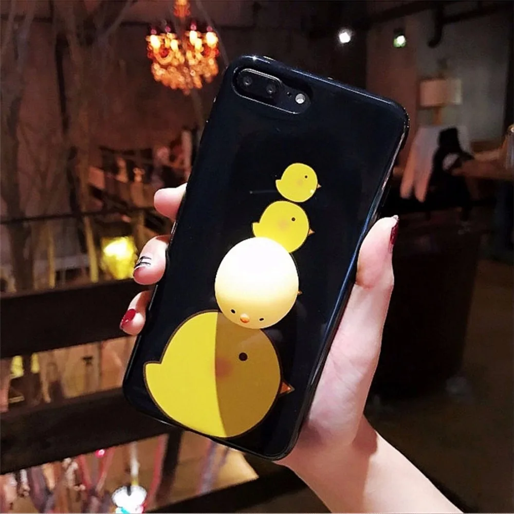 Мягкий чехол для iPhone 7 Plus 6 6S милый маленький цыпленок рельефный IMD мягкий |