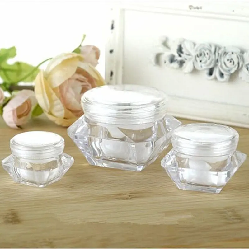 30 шт./лот акриловая Алмазная бутылка для крема в форме ромба 10 г 1 шт. пустая