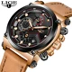 Men Watches LIGE Top Brand Luxury Business Big Dial Chronograph Leather Sport Watch Men Waterproof Quartz Watch Relojes Hombre Other Image