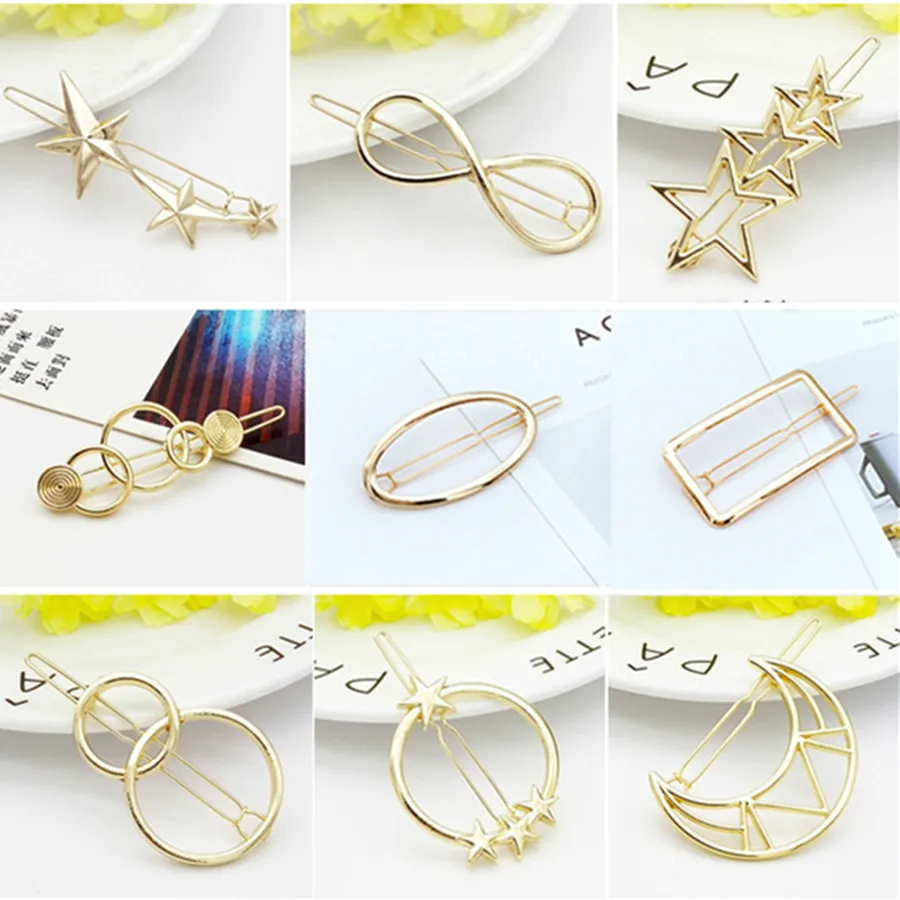 Металлическая Заколка повязка для волос в виде Луны с изображением звезд