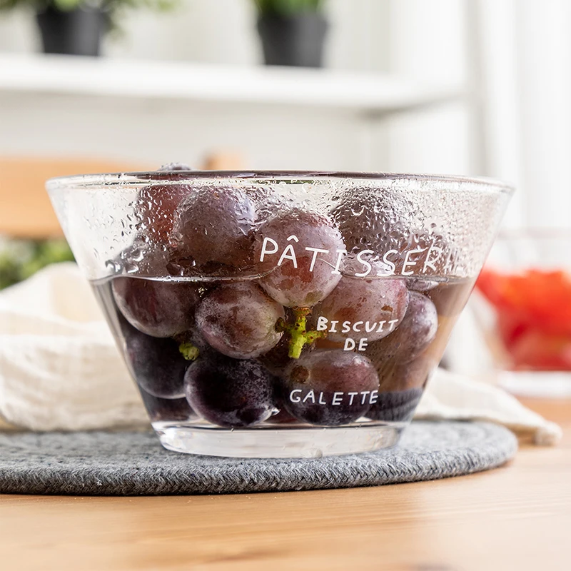 Glass Minimalist Storage Jar V-shaped Salad Dessert Fruit Bowl Nordic Container Kitchen Organizer Decor | Дом и сад