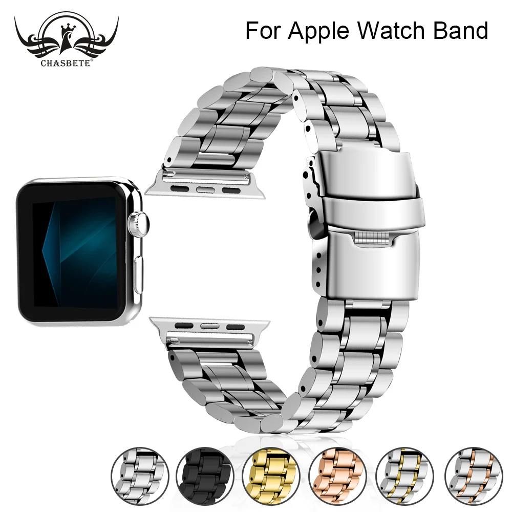 Браслет из нержавеющей стали для Apple Watch band 4 42 мм/38 мм 3 iwatch 44 мм/40 аксессуары часов 2