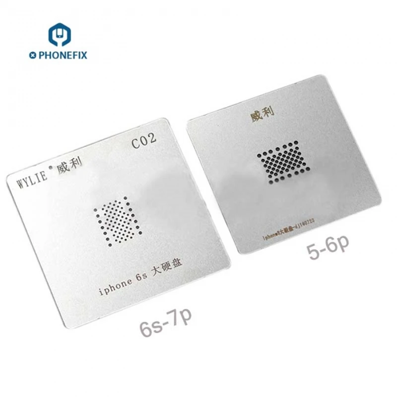 PHONEFIX BGA трафареты для iPhone 4 4S 5 5C 5S 6 6P 6S 6SP NAND Flash ремонта пайки шаблон стальная