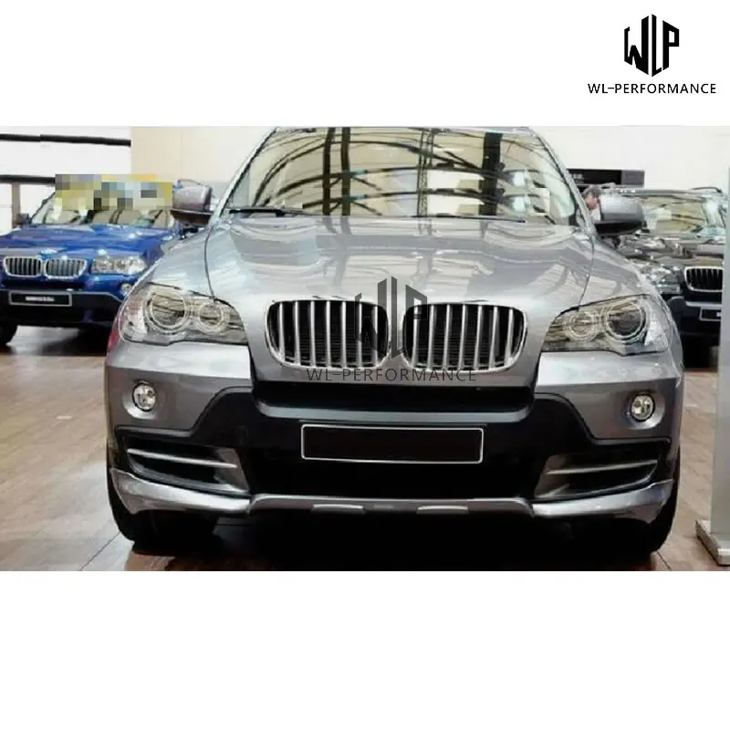 E70 PP Неокрашенный комплект кузова автомобиля передний сплиттер задний диффузор