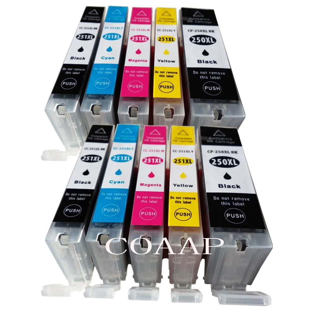 10 новых встроенных чернильных картриджей для принтера CANON PIXMA MG 7520 7120 6250 5250 6320 6150 |