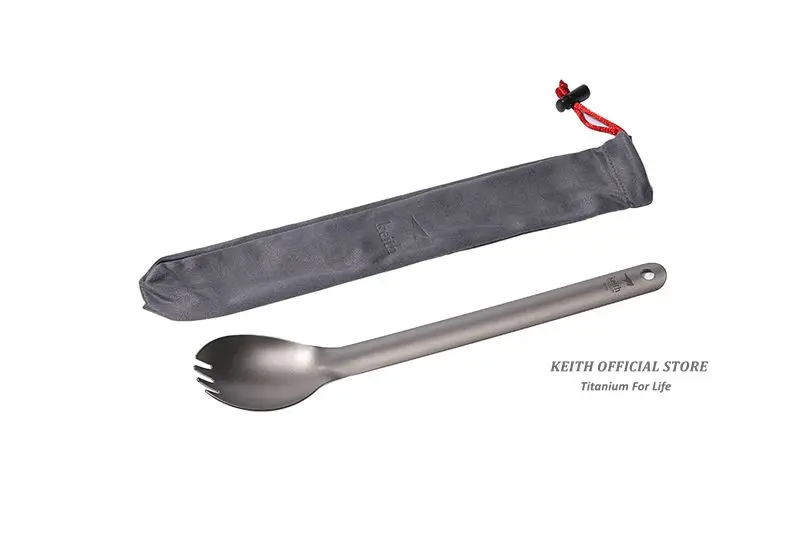Кейт Титан 200 мм длинной ручкой Spork отдых путешествия столовые приборы пикник Пеший Туризм удобный Вилка титановая ложка вилка посуда для похода туристическая посуда туризм и походы кемпинг 20 г Ti5319